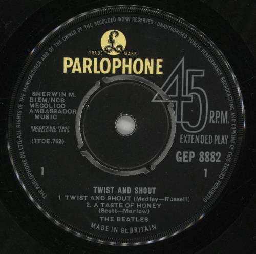 【レア美品！EPレコード】THE BEATLES Twist and Shout The Beatles Twist And Shout 45 Pic Sleeve NO RECORD - Colored